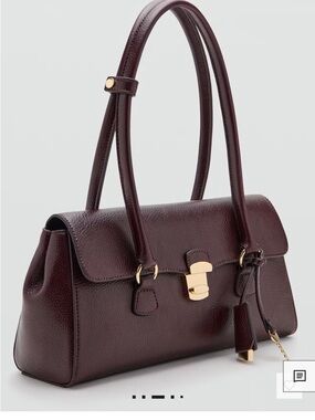 Mango Faux Leather Shoulder Bag